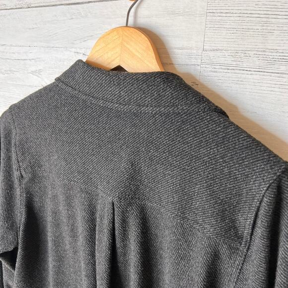 Faherty Shirt Womens Size Medium Heathered Black Twill Legend Sweater Stretch - Picture 12 of 16